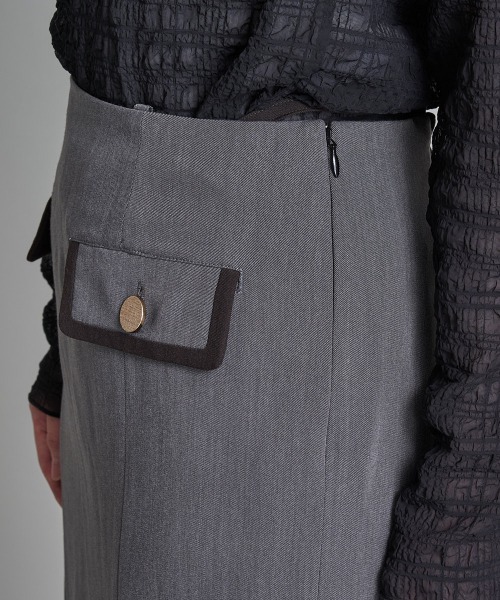 A de a.v.v（アードアー・ヴェ・ヴェ）の「（セットアップ可）サス付きハイウエストマーメイドスカート（スカート・レディース・グレー/ブルー・SMALL/MEDIUM/36/38）」の11枚目の写真