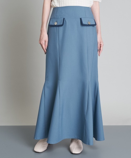 A de a.v.v（アードアー・ヴェ・ヴェ）の「（セットアップ可）サス付きハイウエストマーメイドスカート（スカート・レディース・グレー/ブルー・SMALL/MEDIUM/36/38）」の20枚目の写真