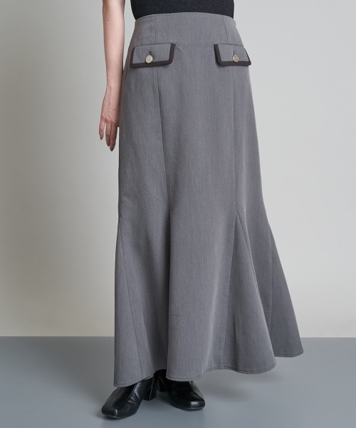 A de a.v.v（アードアー・ヴェ・ヴェ）の「（セットアップ可）サス付きハイウエストマーメイドスカート（スカート・レディース・グレー/ブルー・SMALL/MEDIUM/36/38）」の21枚目の写真