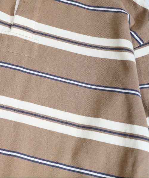 SUNNY  SPORTS（サニースポーツ）の「SUNNY SPORTS/サニースポーツ BORDER STAND LS LAGER SHIRTボーダースタンドL/Sラガーシャツ(ユニセックス)（ポロシャツ・メンズ・サンドベージュ/ネイビー・LARGE/MEDIUM）」の13枚目の写真