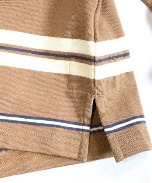 SUNNY  SPORTS（サニースポーツ）の「SUNNY SPORTS/サニースポーツ BORDER STAND LS LAGER SHIRTボーダースタンドL/Sラガーシャツ(ユニセックス)（ポロシャツ・メンズ・サンドベージュ/ネイビー・LARGE/MEDIUM）」の15枚目の写真