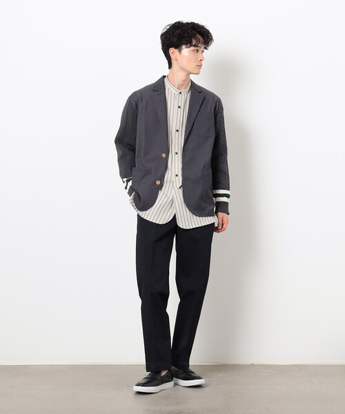 COMME　CA COMMUNE（コムサコミューン）の「ニットコンビ ブレザー（テーラードジャケット・メンズ・ネイビー/ベージュ/チャコール・M/L）」の6枚目の写真