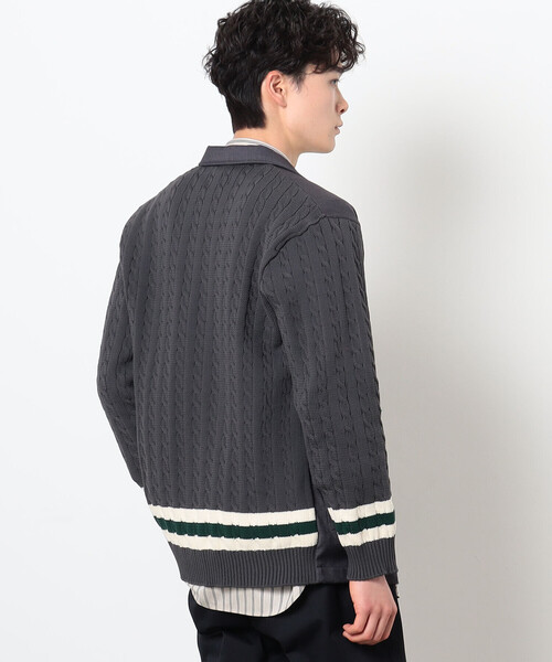 COMME　CA COMMUNE（コムサコミューン）の「ニットコンビ ブレザー（テーラードジャケット・メンズ・ネイビー/ベージュ/チャコール・M/L）」の4枚目の写真