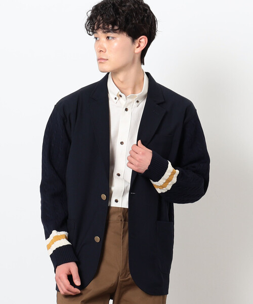 COMME　CA COMMUNE（コムサコミューン）の「ニットコンビ ブレザー（テーラードジャケット・メンズ・ネイビー/ベージュ/チャコール・M/L）」の10枚目の写真
