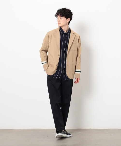 COMME　CA COMMUNE（コムサコミューン）の「ニットコンビ ブレザー（テーラードジャケット・メンズ・ネイビー/ベージュ/チャコール・M/L）」の11枚目の写真