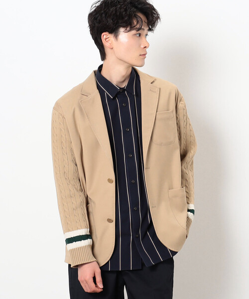 COMME　CA COMMUNE（コムサコミューン）の「ニットコンビ ブレザー（テーラードジャケット・メンズ・ネイビー/ベージュ/チャコール・M/L）」の12枚目の写真