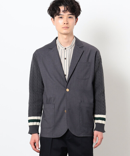 COMME　CA COMMUNE（コムサコミューン）の「ニットコンビ ブレザー（テーラードジャケット・メンズ・ネイビー/ベージュ/チャコール・M/L）」の14枚目の写真