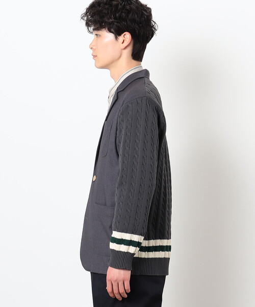 COMME　CA COMMUNE（コムサコミューン）の「ニットコンビ ブレザー（テーラードジャケット・メンズ・ネイビー/ベージュ/チャコール・M/L）」の15枚目の写真