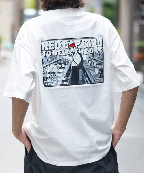 ストリート レッド Tシャツ 半袖 ルーズ トップス 韓国 cr9253 DEVICE select ストリート風 ルーズスタイル 半袖Tシャツ