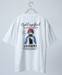 【a-r】〔Red Cap Girl/レッドキャップガール〕天竺 バックイラスト ルーズシルエット半袖Tシャツ/ボックスシルエット