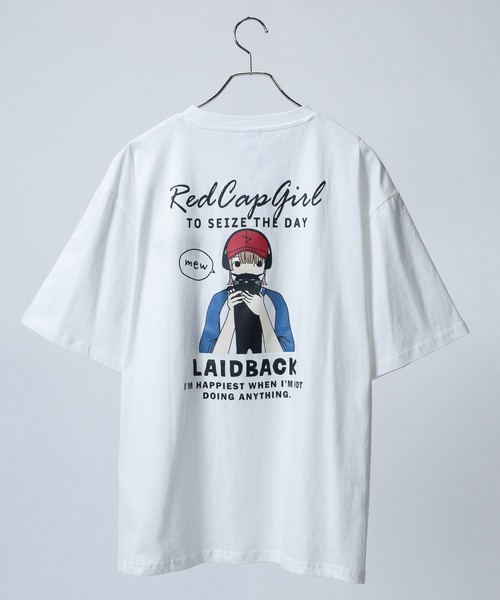 Red Cap Girl(レッドキャプガール)の「【a-r】〔Red Cap Girl/レッドキャップガール〕天竺 バックイラスト ルーズシルエット半袖Tシャツ/ボックスシルエット(Tシャツ/カットソー・メンズ・ブラック/ブルー/ホワイト/グリーン/アッシュグレー/ブラック系その他/ホワイト系その他/ブルー系その他/ホワイト系1/ホワイト系2/グレー系2/グレー系3/ブルー系2/ブラック系2/ホワイト系3/グリーン系3/ブルー系1/グレー系1/ブラック系1/ブラック系3/ブルー系3/パープル系5/ブルー系5/パープル系4/グリーン系5/グレー系4/グレー系5/ライトグレー系4/ライトグレー系5/ホワイト系4/ホワイト系5・MEDIUM/LARGE/X-LARGE)」の6枚目の写真