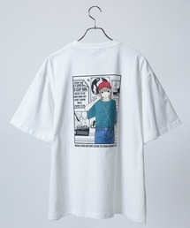 【a-r】〔Red Cap Girl/レッドキャップガール〕天竺 バックイラスト ルーズシルエット半袖Tシャツ/ボックスシルエット