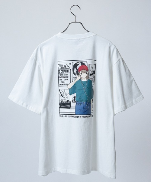Red Cap Girl(レッドキャプガール)の「【a-r】〔Red Cap Girl/レッドキャップガール〕天竺 バックイラスト ルーズシルエット半袖Tシャツ/ボックスシルエット(Tシャツ/カットソー・メンズ・ブラック/ブルー/ホワイト/グリーン/アッシュグレー/ブラック系その他/ホワイト系その他/ブルー系その他/ホワイト系1/ホワイト系2/グレー系2/グレー系3/ブルー系2/ブラック系2/ホワイト系3/グリーン系3/ブルー系1/グレー系1/ブラック系1/ブラック系3/ブルー系3/パープル系5/ブルー系5/パープル系4/グリーン系5/グレー系4/グレー系5/ライトグレー系4/ライトグレー系5/ホワイト系4/ホワイト系5・MEDIUM/LARGE/X-LARGE)」の7枚目の写真