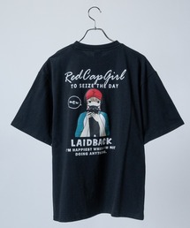 【a-r】〔Red Cap Girl/レッドキャップガール〕天竺 バックイラスト ルーズシルエット半袖Tシャツ/ボックスシルエット
