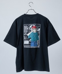 【a-r】〔Red Cap Girl/レッドキャップガール〕天竺 バックイラスト ルーズシルエット半袖Tシャツ/ボックスシルエット