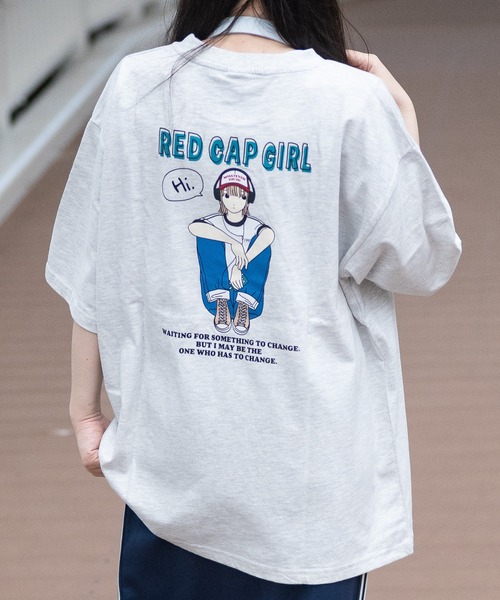 Red Cap Girl(レッドキャプガール)の「【a-r】〔Red Cap Girl/レッドキャップガール〕天竺 バックイラスト ルーズシルエット半袖Tシャツ/ボックスシルエット(Tシャツ/カットソー・メンズ・ブラック/ブルー/ホワイト/グリーン/アッシュグレー/ブラック系その他/ホワイト系その他/ブルー系その他/ホワイト系1/ホワイト系2/グレー系2/グレー系3/ブルー系2/ブラック系2/ホワイト系3/グリーン系3/ブルー系1/グレー系1/ブラック系1/ブラック系3/ブルー系3/パープル系5/ブルー系5/パープル系4/グリーン系5/グレー系4/グレー系5/ライトグレー系4/ライトグレー系5/ホワイト系4/ホワイト系5・MEDIUM/LARGE/X-LARGE)」の16枚目の写真