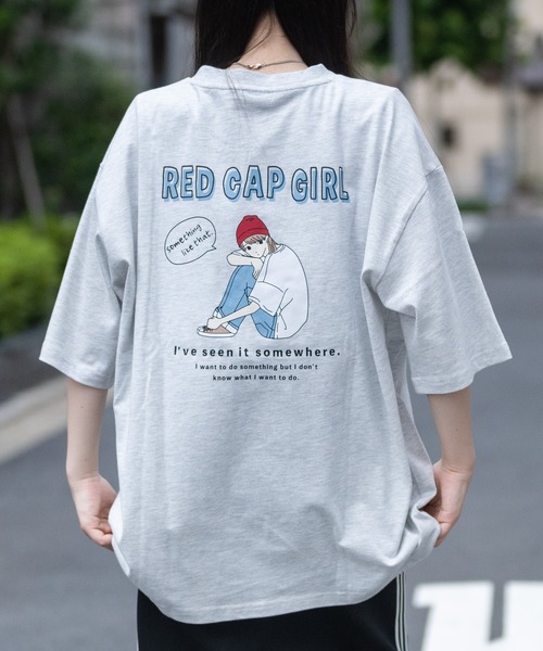 Red Cap Girl(レッドキャプガール)の「【a-r】〔Red Cap Girl/レッドキャップガール〕天竺 バックイラスト ルーズシルエット半袖Tシャツ/ボックスシルエット(Tシャツ/カットソー・メンズ・ブラック/ブルー/ホワイト/グリーン/アッシュグレー/ブラック系その他/ホワイト系その他/ブルー系その他/ホワイト系1/ホワイト系2/グレー系2/グレー系3/ブルー系2/ブラック系2/ホワイト系3/グリーン系3/ブルー系1/グレー系1/ブラック系1/ブラック系3/ブルー系3/パープル系5/ブルー系5/パープル系4/グリーン系5/グレー系4/グレー系5/ライトグレー系4/ライトグレー系5/ホワイト系4/ホワイト系5・MEDIUM/LARGE/X-LARGE)」の18枚目の写真
