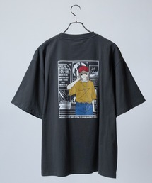 【a-r】〔Red Cap Girl/レッドキャップガール〕天竺 バックイラスト ルーズシルエット半袖Tシャツ/ボックスシルエット
