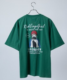 Red Cap Girl | 【a-r】〔Red Cap Girl/レッドキャップガール〕天竺 バックイラスト ルーズシルエット半袖Tシャツ/ボックスシルエット(Tシャツ/カットソー)