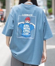 【a-r】〔Red Cap Girl/レッドキャップガール〕天竺 バックイラスト ルーズシルエット半袖Tシャツ/ボックスシルエット