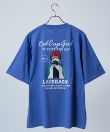 【a-r】〔Red Cap Girl/レッドキャップガール〕天竺 バックイラスト ルーズシルエット半袖Tシャツ/ボックスシルエット