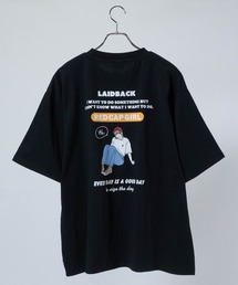 【a-r】〔Red Cap Girl/レッドキャップガール〕天竺 バックイラスト ルーズシルエット半袖Tシャツ/ボックスシルエット