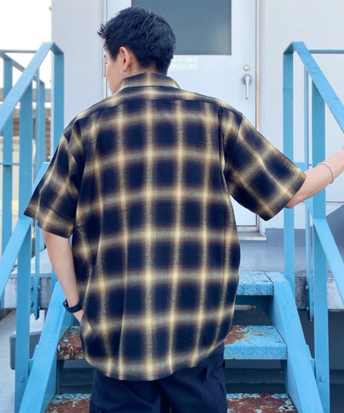 RVCA(ルーカ)の「RVCA/ルーカ チェックシャツ ジップアップ/半袖シャツ オンプレチェック BD041-P01(シャツ/ブラウス・メンズ・イエロー/ホワイト・L/M/XL)」の12枚目の写真