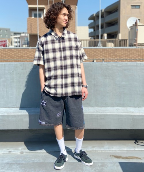 RVCA(ルーカ)の「RVCA/ルーカ チェックシャツ ジップアップ/半袖シャツ オンプレチェック BD041-P01(シャツ/ブラウス・メンズ・イエロー/ホワイト・L/M/XL)」の10枚目の写真