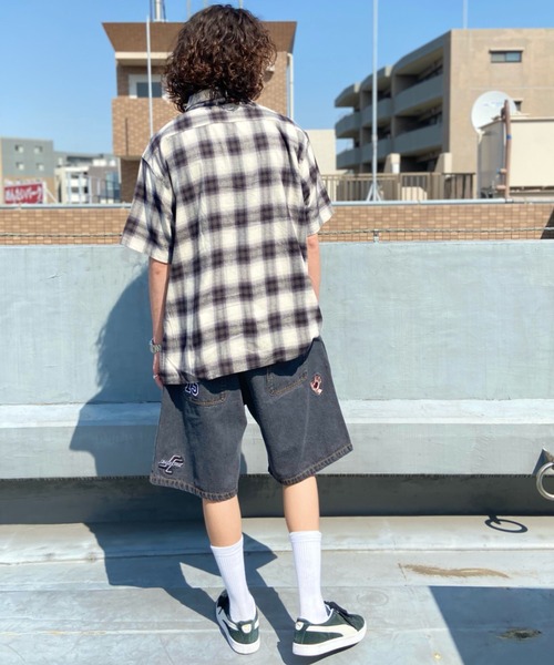 RVCA(ルーカ)の「RVCA/ルーカ チェックシャツ ジップアップ/半袖シャツ オンプレチェック BD041-P01(シャツ/ブラウス・メンズ・イエロー/ホワイト・L/M/XL)」の6枚目の写真