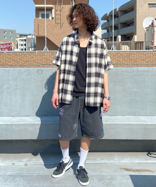 RVCA(ルーカ)の「RVCA/ルーカ チェックシャツ ジップアップ/半袖シャツ オンプレチェック BD041-P01(シャツ/ブラウス・メンズ・イエロー/ホワイト・L/M/XL)」の15枚目の写真