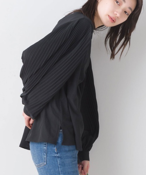 terrace(テラス)の「プリーツスリーブブラウス(シャツ/ブラウス・レディース・ブラック/ライトカーキ/ラベンダー・MEDIUM)」の18枚目の写真