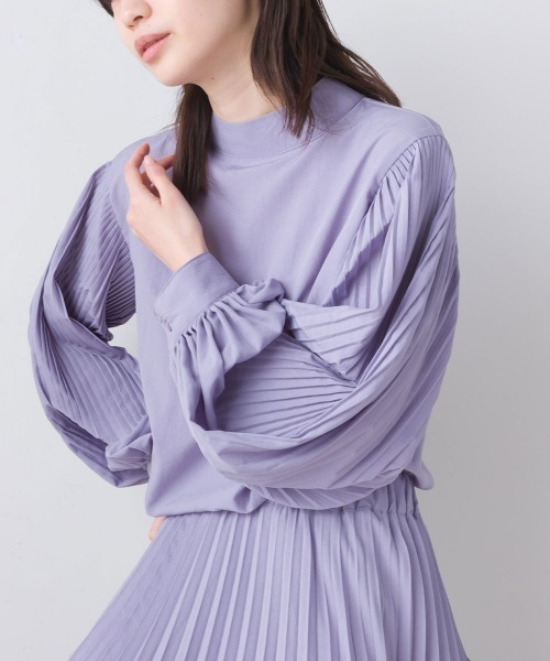 terrace(テラス)の「プリーツスリーブブラウス(シャツ/ブラウス・レディース・ブラック/ライトカーキ/ラベンダー・MEDIUM)」の15枚目の写真