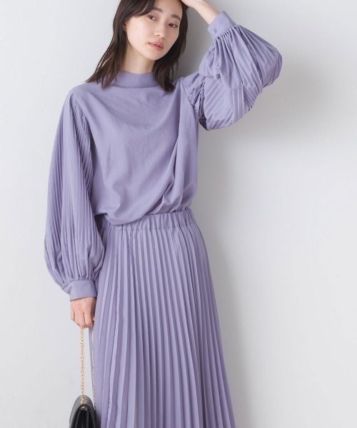 terrace(テラス)の「プリーツスリーブブラウス(シャツ/ブラウス・レディース・ブラック/ライトカーキ/ラベンダー・MEDIUM)」の12枚目の写真