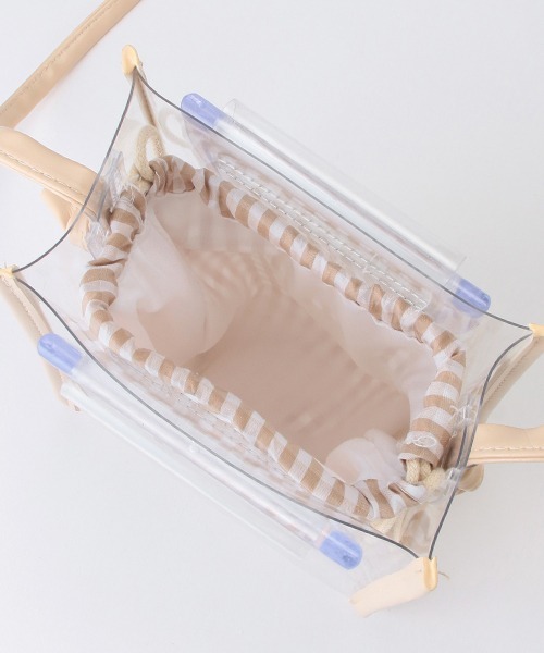 LOVETOXIC（ラブトキシック）の「巾着つきクリアショルダーBAG（バックパック/リュック・キッズ・オフホワイト/ベージュ/サックスブルー/ブラック・FREE）」の10枚目の写真