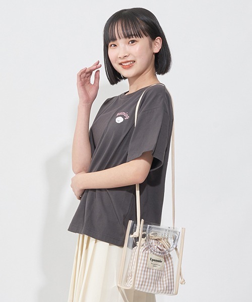 LOVETOXIC（ラブトキシック）の「巾着つきクリアショルダーBAG（バックパック/リュック・キッズ・オフホワイト/ベージュ/サックスブルー/ブラック・FREE）」の16枚目の写真