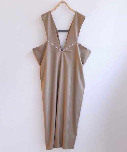 sneeuw（スニュウ）の「フレームジャンパースカート（サロペット/オーバーオール・レディース・チャコールグレー/ベージュ・ONESIZE）」の10枚目の写真