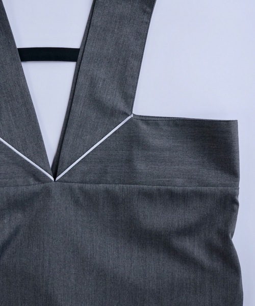 sneeuw（スニュウ）の「フレームジャンパースカート（サロペット/オーバーオール・レディース・チャコールグレー/ベージュ・ONESIZE）」の6枚目の写真