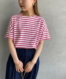 [ORCIVAL/オーシバル] ワイドシルエット ボートネックTシャツ