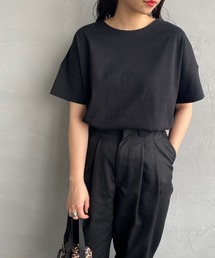 [ORCIVAL/オーシバル] ワイドシルエット ボートネックTシャツ