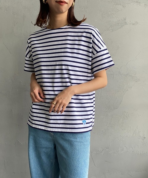 ORCIVAL（オーシバル）の「[ORCIVAL/オーシバル] ワイドシルエット ボートネックTシャツ（Tシャツ/カットソー・レディース・イエロー/ブルー/レッド/グリーン/ネイビー/ブラック・1）」の10枚目の写真