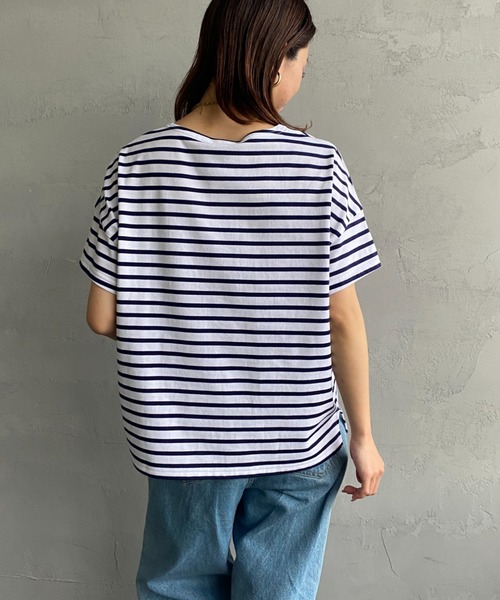 ORCIVAL（オーシバル）の「[ORCIVAL/オーシバル] ワイドシルエット ボートネックTシャツ（Tシャツ/カットソー・レディース・イエロー/ブルー/レッド/グリーン/ネイビー/ブラック・1）」の12枚目の写真