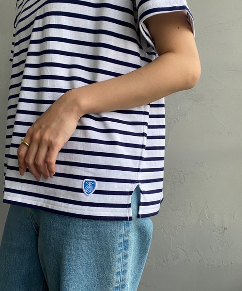 ORCIVAL（オーシバル）の「[ORCIVAL/オーシバル] ワイドシルエット ボートネックTシャツ（Tシャツ/カットソー・レディース・イエロー/ブルー/レッド/グリーン/ネイビー/ブラック・1）」の14枚目の写真