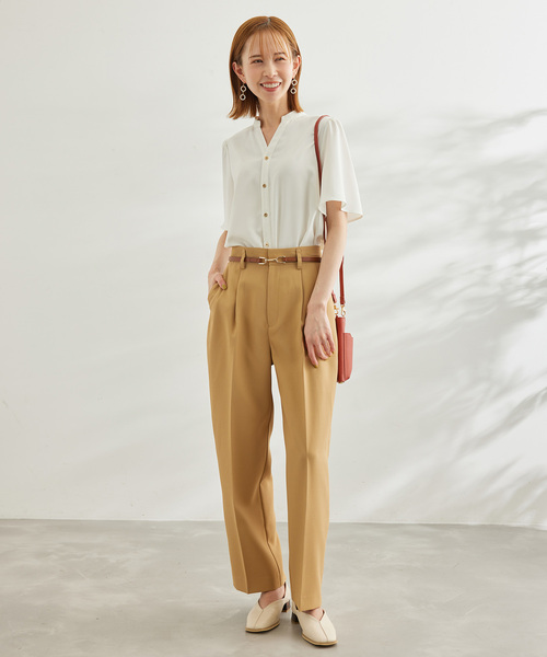 白からの解放！多機能ブラウス/ハーフスリーブスキッパーブラウス