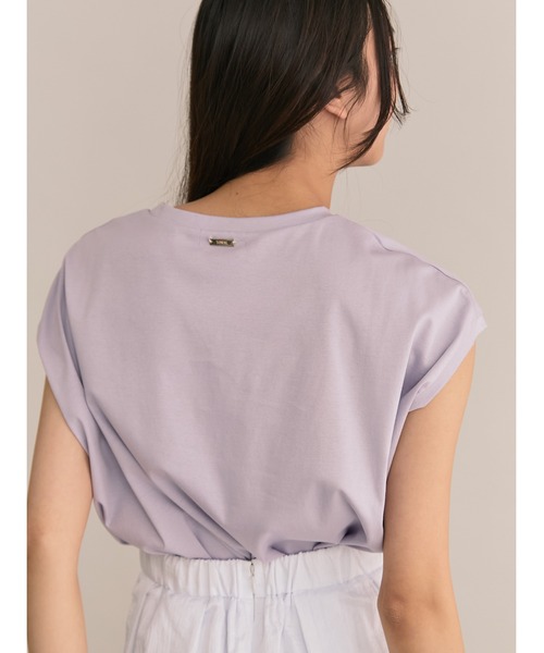TONAL(トーナル)の「ベーシックノースリT(Tシャツ/カットソー・レディース・ラベンダー/オフホワイト/ブラック・38)」の6枚目の写真