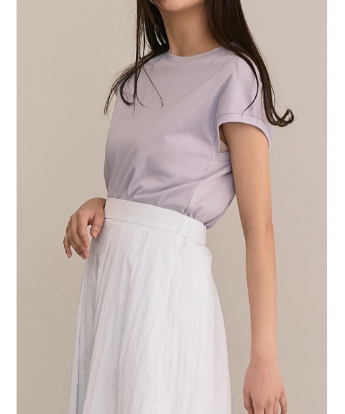 TONAL(トーナル)の「ベーシックノースリT(Tシャツ/カットソー・レディース・ラベンダー/オフホワイト/ブラック・38)」の5枚目の写真