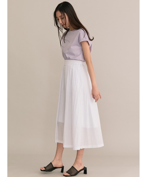 TONAL(トーナル)の「ベーシックノースリT(Tシャツ/カットソー・レディース・ラベンダー/オフホワイト/ブラック・38)」の8枚目の写真