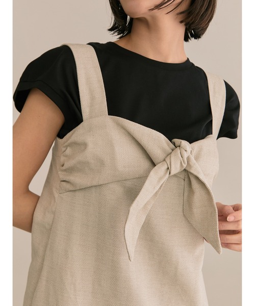 TONAL(トーナル)の「ベーシックノースリT(Tシャツ/カットソー・レディース・ラベンダー/オフホワイト/ブラック・38)」の18枚目の写真