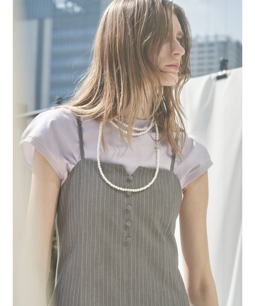 TONAL(トーナル)の「ベーシックノースリT(Tシャツ/カットソー・レディース・ラベンダー/オフホワイト/ブラック・38)」の17枚目の写真