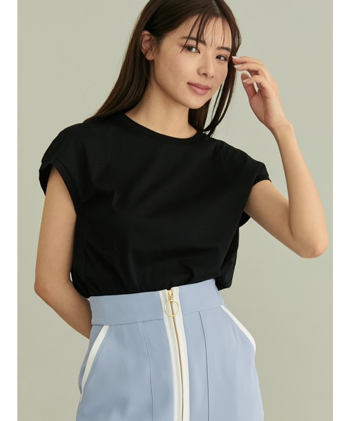 TONAL(トーナル)の「ベーシックノースリT(Tシャツ/カットソー・レディース・ラベンダー/オフホワイト/ブラック・38)」の21枚目の写真