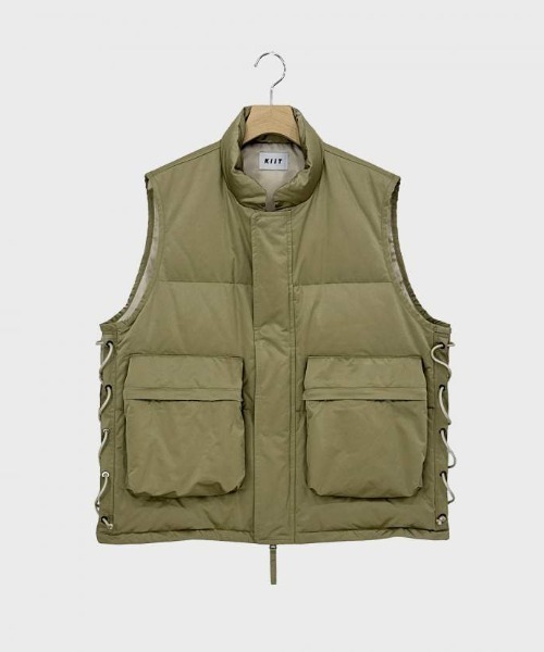 KIIT(キート)の「KIIT BODYARMOR DOWN VEST (KIP-V58-500)(ダウンベスト・メンズ・ライトベージュ/ブルー/ブラック・1/2/3)」の1枚目の写真